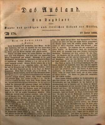 Das Ausland Donnerstag 27. Juni 1833