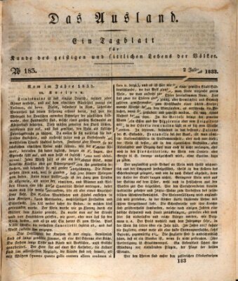 Das Ausland Dienstag 2. Juli 1833