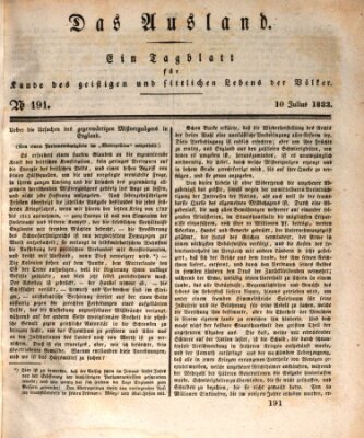 Das Ausland Mittwoch 10. Juli 1833