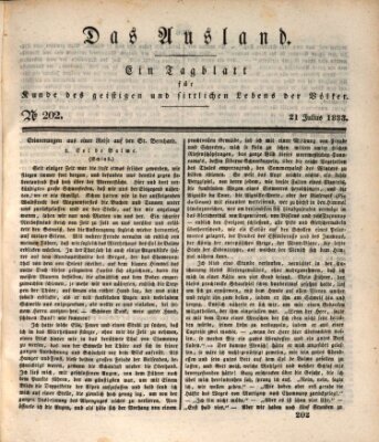 Das Ausland Sonntag 21. Juli 1833