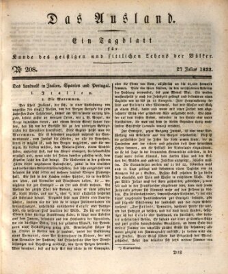 Das Ausland Samstag 27. Juli 1833