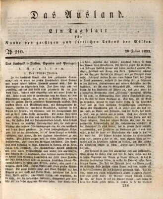 Das Ausland Montag 29. Juli 1833