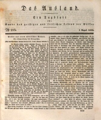 Das Ausland Donnerstag 1. August 1833