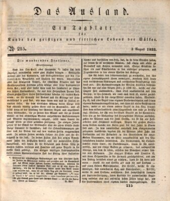 Das Ausland Samstag 3. August 1833