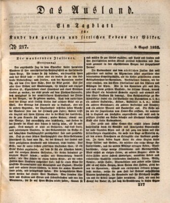 Das Ausland Montag 5. August 1833