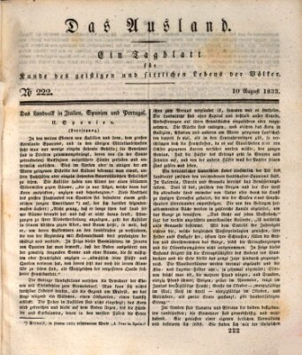 Das Ausland Samstag 10. August 1833