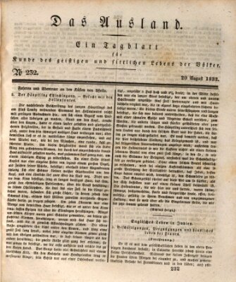 Das Ausland Dienstag 20. August 1833