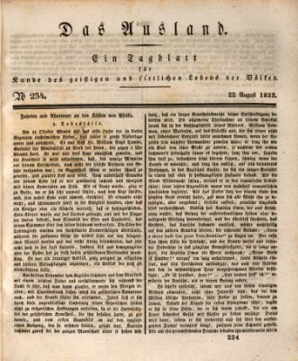 Das Ausland Donnerstag 22. August 1833