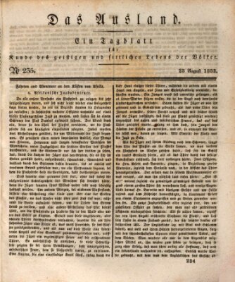 Das Ausland Freitag 23. August 1833