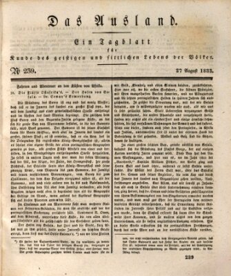 Das Ausland Dienstag 27. August 1833