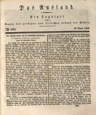 Das Ausland Mittwoch 28. August 1833