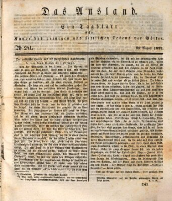 Das Ausland Donnerstag 29. August 1833