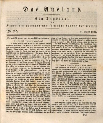 Das Ausland Samstag 31. August 1833