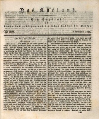 Das Ausland Freitag 6. September 1833