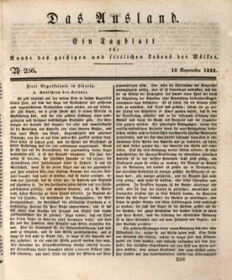 Das Ausland Freitag 13. September 1833