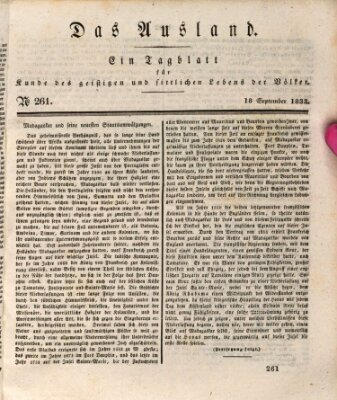 Das Ausland Mittwoch 18. September 1833