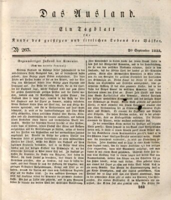 Das Ausland Freitag 20. September 1833