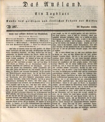 Das Ausland Dienstag 24. September 1833