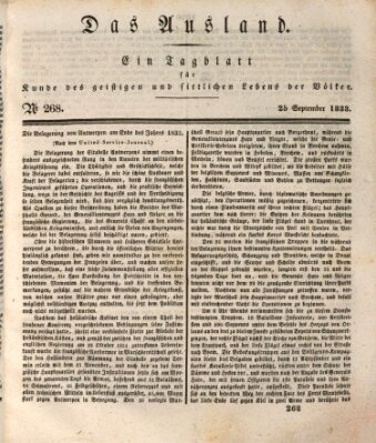 Das Ausland Mittwoch 25. September 1833