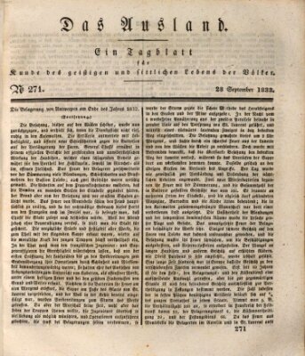 Das Ausland Samstag 28. September 1833