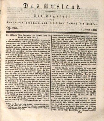 Das Ausland Donnerstag 3. Oktober 1833