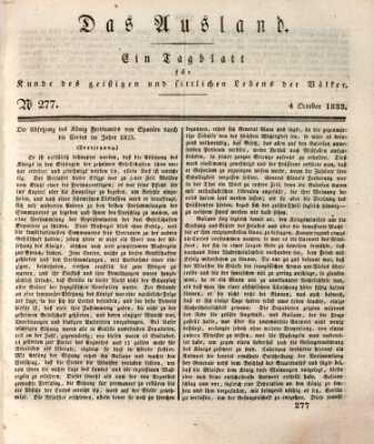 Das Ausland Freitag 4. Oktober 1833