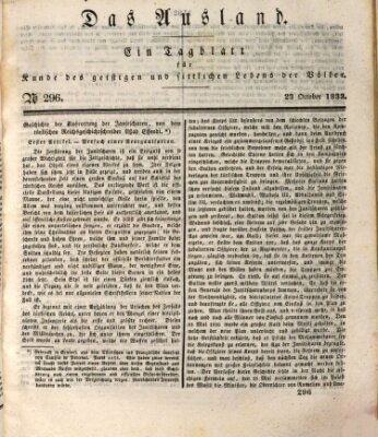 Das Ausland Mittwoch 23. Oktober 1833