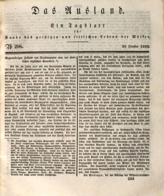 Das Ausland Freitag 25. Oktober 1833