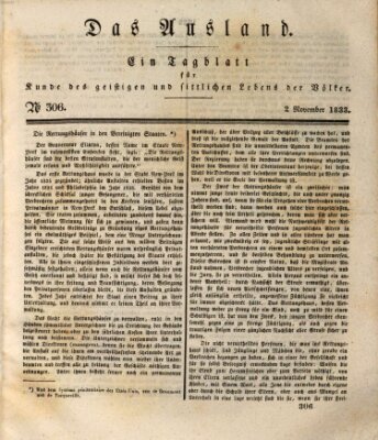 Das Ausland Samstag 2. November 1833