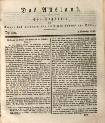 Das Ausland Montag 4. November 1833