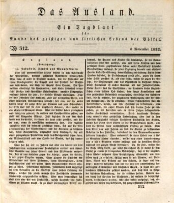 Das Ausland Freitag 8. November 1833