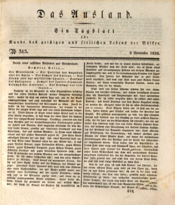 Das Ausland Samstag 9. November 1833