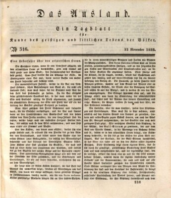 Das Ausland Dienstag 12. November 1833