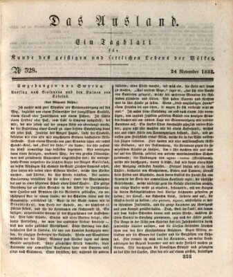 Das Ausland Sonntag 24. November 1833