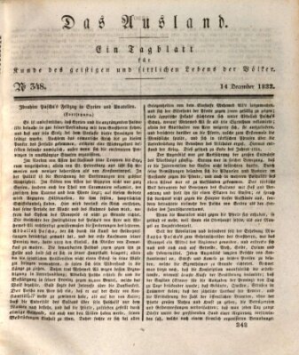 Das Ausland Samstag 14. Dezember 1833