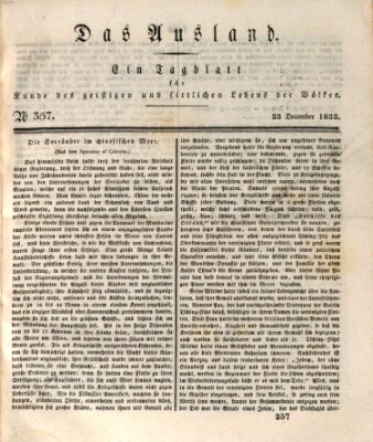 Das Ausland Montag 23. Dezember 1833