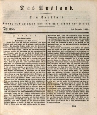 Das Ausland Dienstag 24. Dezember 1833