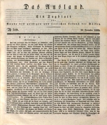 Das Ausland Mittwoch 25. Dezember 1833