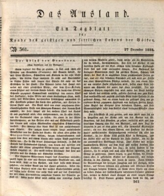 Das Ausland Freitag 27. Dezember 1833