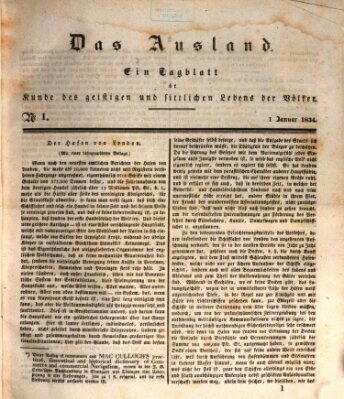 Das Ausland Mittwoch 1. Januar 1834