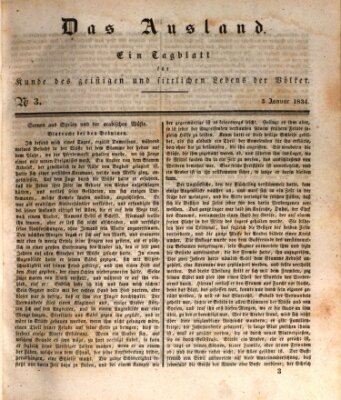 Das Ausland Freitag 3. Januar 1834