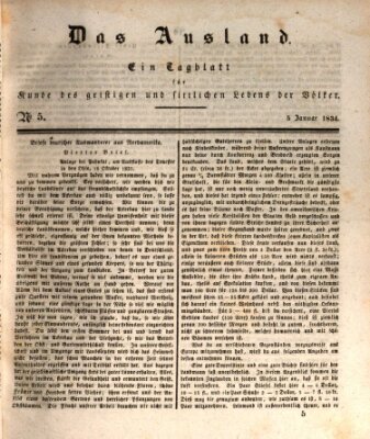 Das Ausland Sonntag 5. Januar 1834