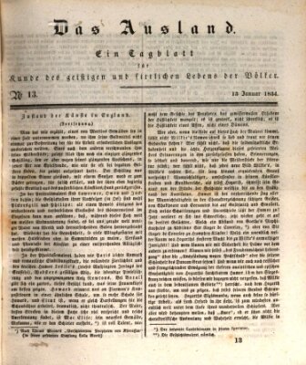 Das Ausland Montag 13. Januar 1834