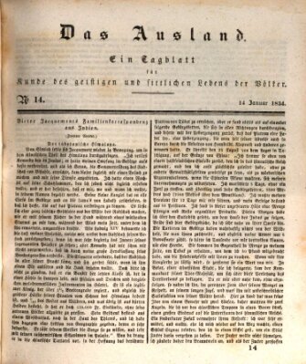 Das Ausland Dienstag 14. Januar 1834