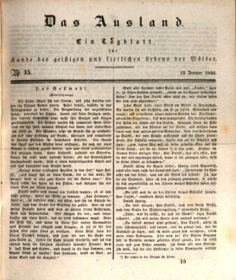 Das Ausland Mittwoch 15. Januar 1834