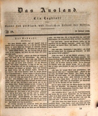 Das Ausland Dienstag 18. Januar 1831