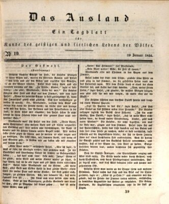 Das Ausland Sonntag 19. Januar 1834