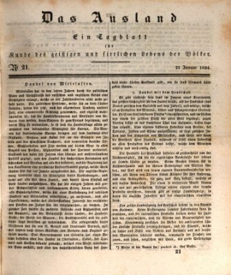 Das Ausland Dienstag 21. Januar 1834