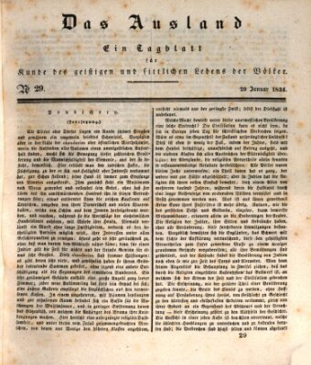 Das Ausland Mittwoch 29. Januar 1834