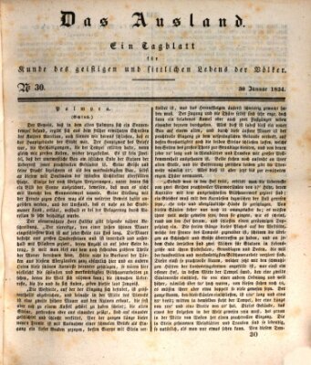 Das Ausland Donnerstag 30. Januar 1834